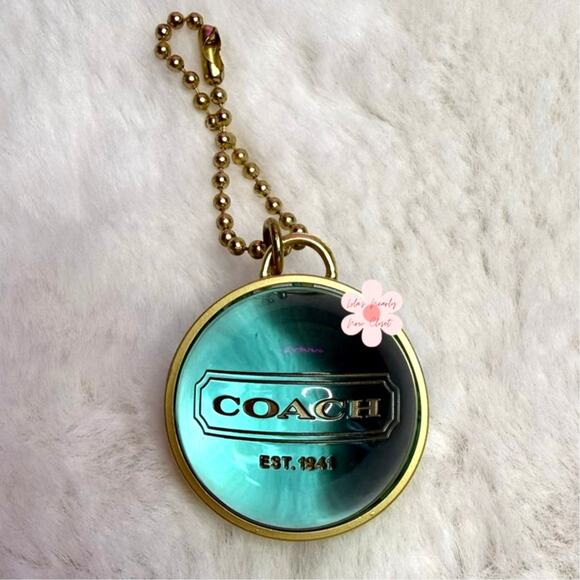 Coach Handbags - COACH Vintage Orb Sphere Blue Transparent Bag Charm Keychain Pendant